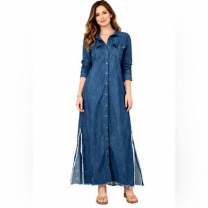 Cloth and Stone denim maxi dress chambray